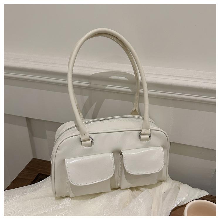 

2026 Niche Underarm Bag Women s New Large Capacity Retro Simple Commuting Tote Bag Fashiable Versatile PU Shoulder Bag белый