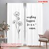 2pcs 2D Flat Printing Window Curtains Everything Happens For Reason Polyester Without Electricity Festive Holiday for Spring