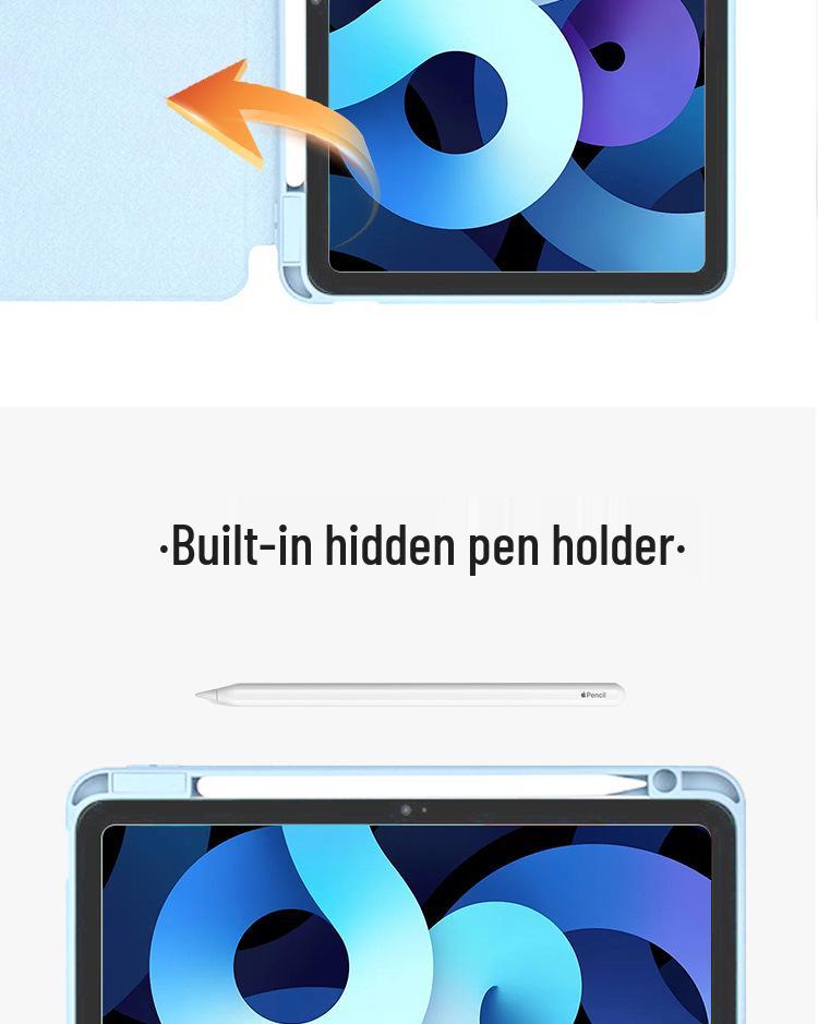360-Degree Rotating iPad Case for 10th/11th Gen Tablets with Pen Slot