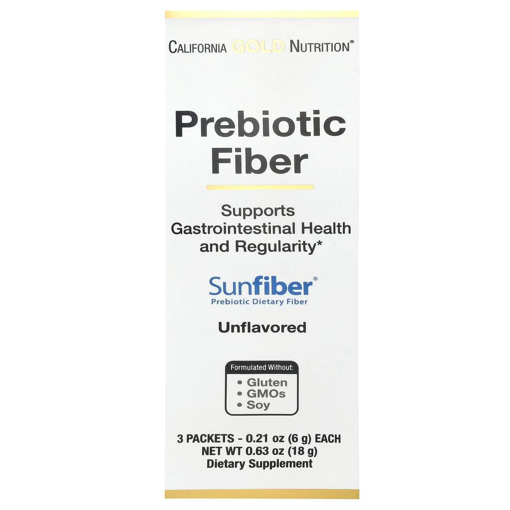 Prebiotic Fiber, 3 Packs, 6G (0.21Oz) Each