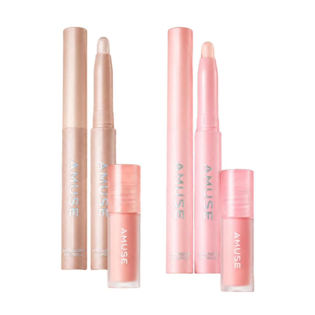 AMUSE Everlasting Eye Pencil + Eye Concealer Primer Special Gift Set 1.6g | 01 Lumi Beige / 03 Rosy Shell