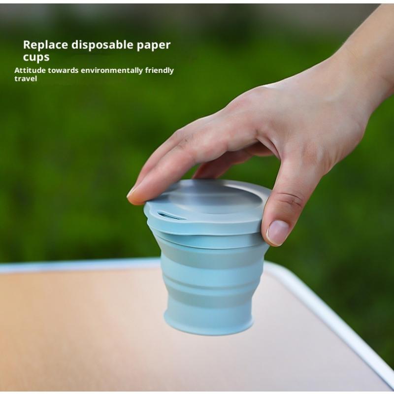 Tazza Pieghevole Resistente al Calore Tazza Portatile per Bevande Tazze d'Acqua in Gomma Viaggio Campeggio Silicone Morbido