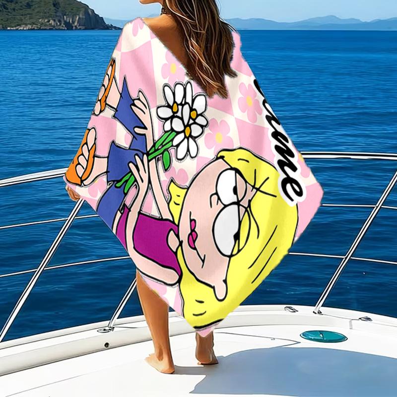 1pc Lizzie McGuire Y Sus Locuras2 Beach Towel with Custom Name, Beach/Swimming/Bath/Picnic/Camping Towel, Suitable for Seaside Beaches