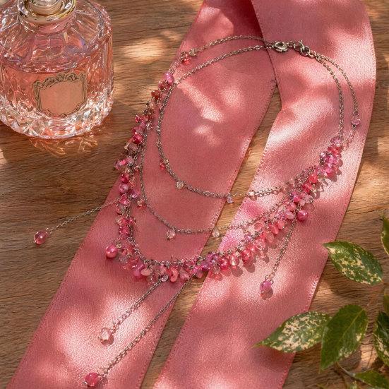Layered Flower Necklace Set for Women, Dainty Crystal Snowflake Adjustable Choker with Extender, Silver Plated Summer Beach Jewelry, Sweet Vacation
