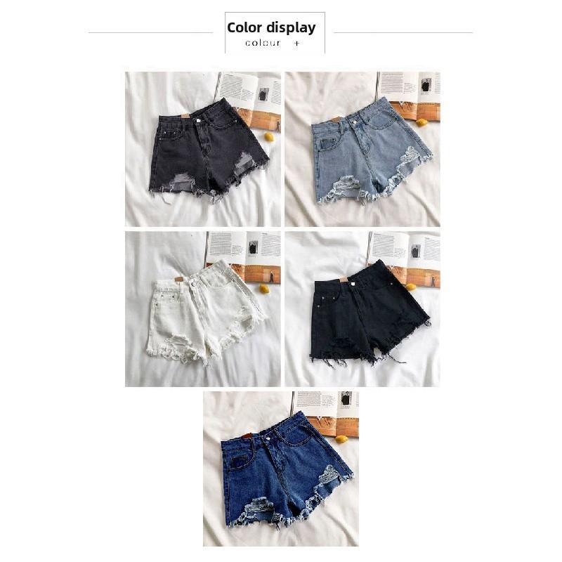 Women's Ripped Denim Shorts 2026 Summer New Style High-waisted Loose Slimming Korean Version Wide-leg Versatile Frayed Hot Pants Trendy
