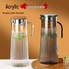 Large Capacity Striped Steel Lid Duckbill Heat Resistant PC Acrylic Pitcher