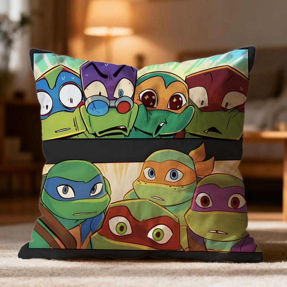 Hot TTeenage Mutant Ninja Turtleses Cushion Cover Soft Washable Pillow Case Multi-Scene for Couch Bed Travel Office Use