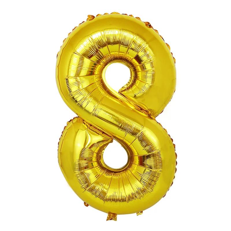 1 Pcs, Large Golden Balloon Number, Birthday Party Decoration Scene Aluminum Film Balloon