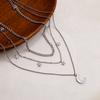 French Custom Three-Layer Stainless Steel Necklace Female, Personalized Trend Star Moon Titanium Steel Necklace