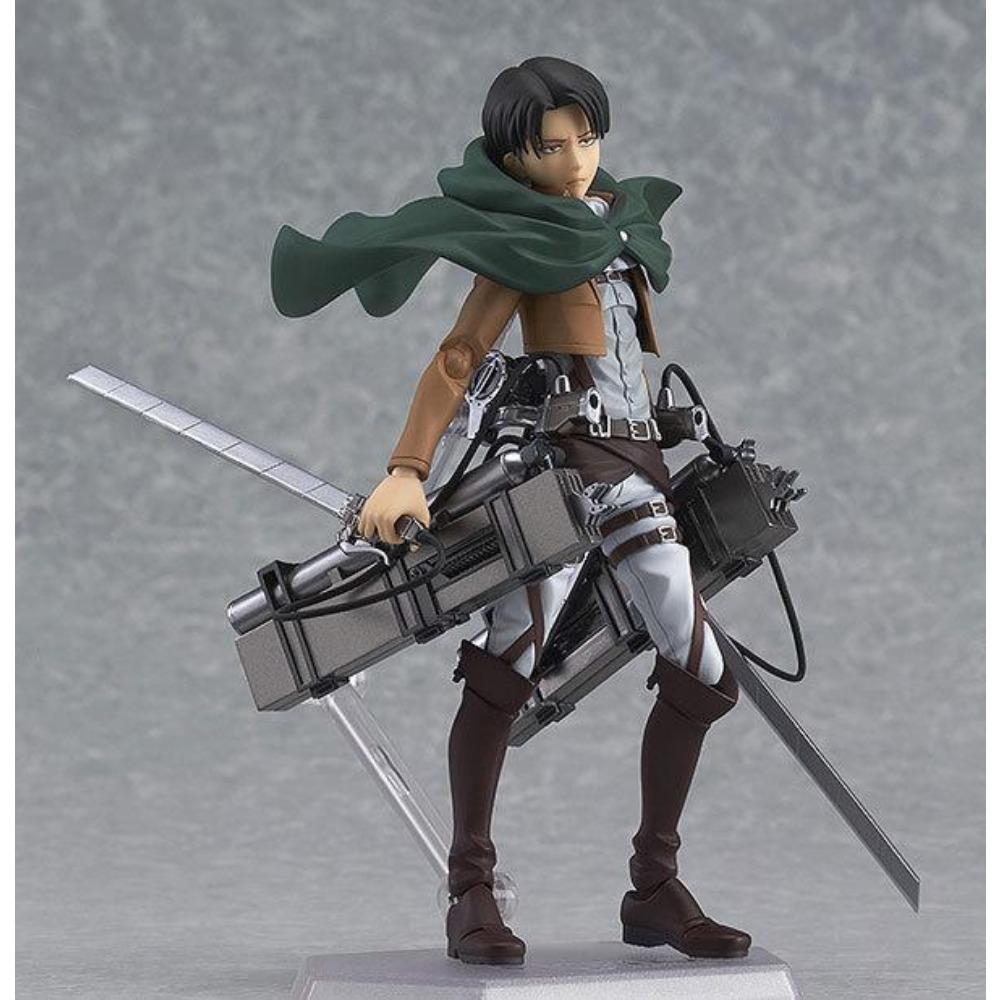 Figma 3 Style Attack on Titan Anime Shingeki no Kyojin Scouting Legion Levi Boxed PVC Action Figure Model Toy Gift