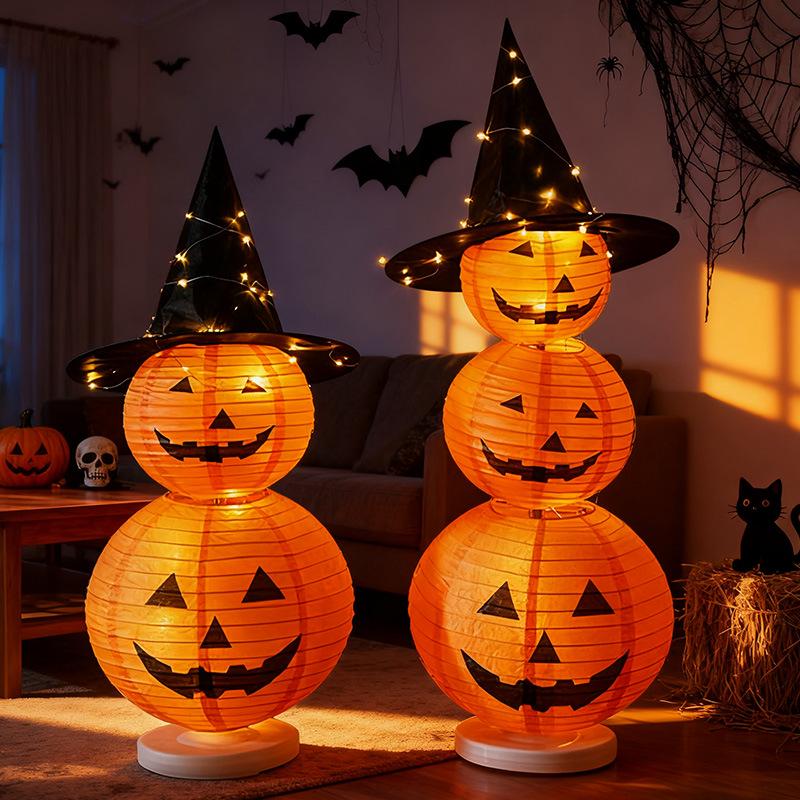 Light-Up Pumpkin Lantern Halloween Decor for Door, Shop, Bar, Kindergarten, and Photo Props