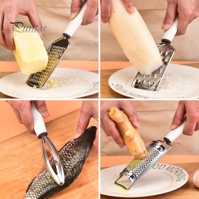 Grattugia multifunzionale Lama in acciaio inossidabile Manico ergonomico Patate Frutta Verdura Trituratore Zester di limone Squamatore di pesce Strumento da cucina