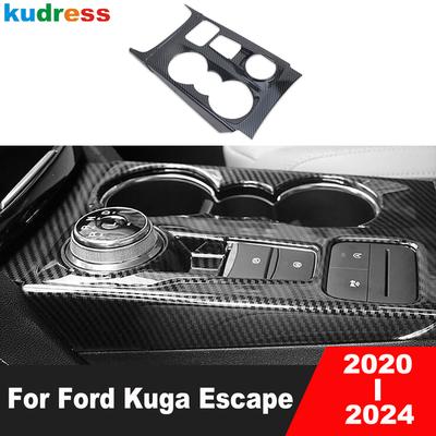 Garniture de panneau de levier de vitesse de console centrale pour Ford Kuga Escape - Accessoires intérieurs en fibre de carbone 2024