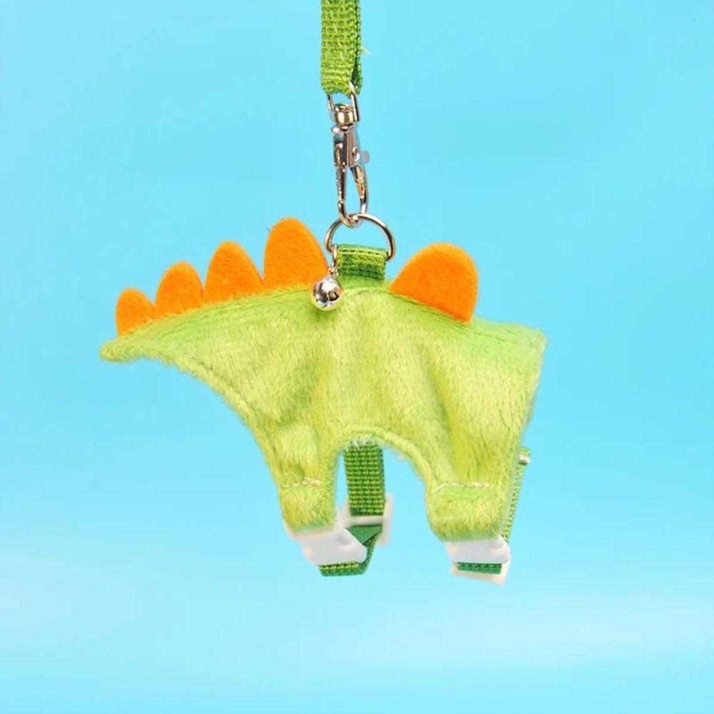 Roztomilý krátký vodítko pro fretku, typ vesty, nastavitelný, s rolničkou, tvar dinosaura, pro chůzi s myšmi, procházka s mazlíčkem
