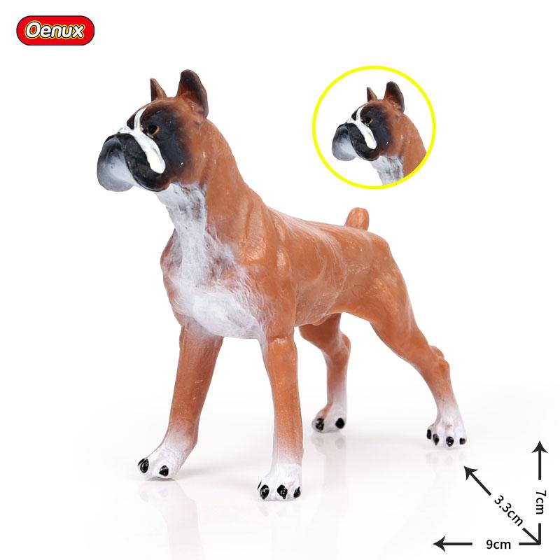 Oenux New Farm Dogs Pet Figurines Rottweiler Collie Huskie Bulldog Schnauzer Model Action Figures Cute Home Decoration Kids Toy