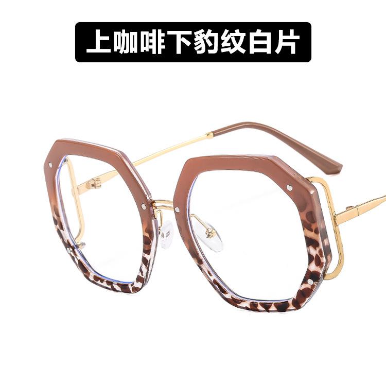 Polygonal glasses frame new anti-blue light side hollow European and American glasses frame ins glasses frame personality trend
