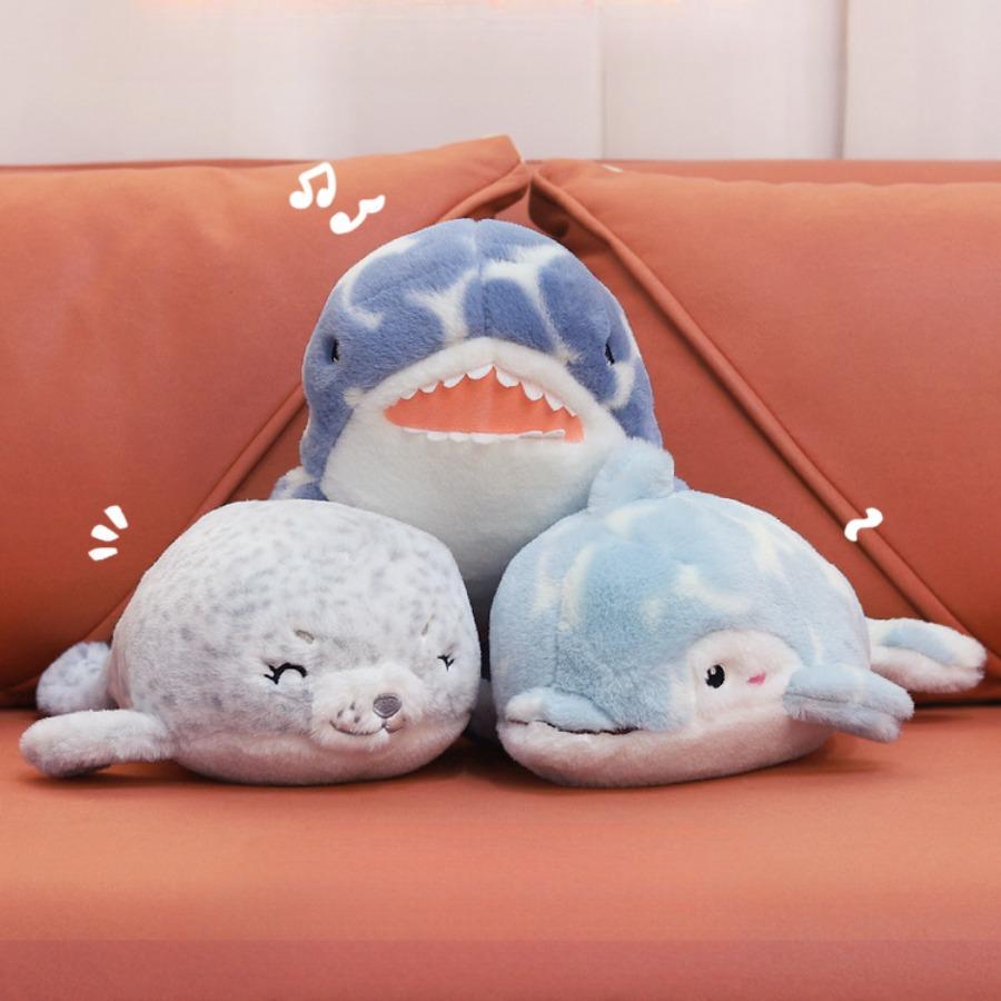 Seal Plush Pilllow Soft Sea Lion Shark Stuffed Plushies Dolphin Plush Doll Sea Life Fish Plush Toy Room Decor Cushion Doll
