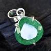 Beautiful Natural Emerald 41 Ct 925 Sterling  Silver CERTIFIED Pear Gems Pendant MY.PD-174-NS