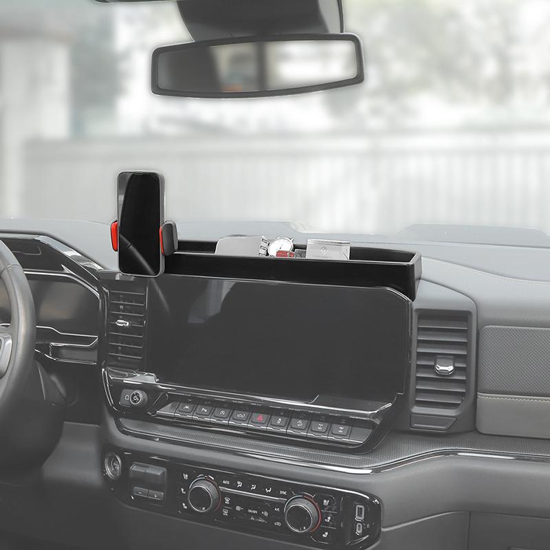 Dashboard Center Console Storage Box Mobile Phone Tablet Bracket Holder Fit For Chevy Silverado 2022 Up Car Accessories