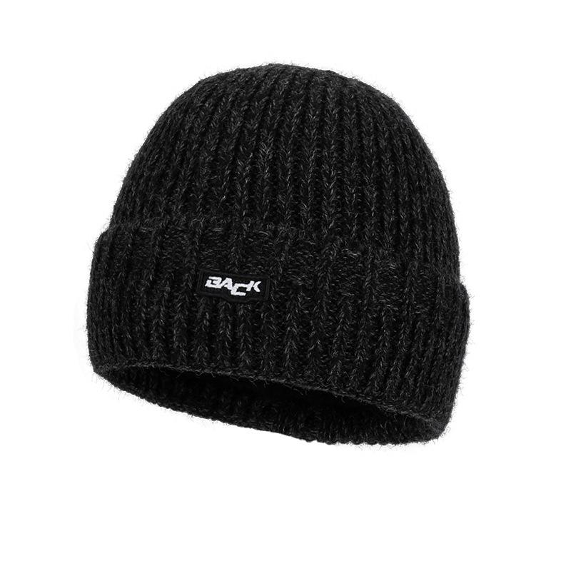 Winter Outdoor Warm Knitted Wool Hat Men's Fleece Cold-Proof Hat Scarf Two-Piece Set Windproof Ear Protection Cap