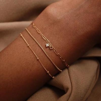 Ensemble de 3 bracelets vintage et minimalistes en strass Parfait pour le quotidien et ensemble de bracelets