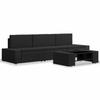 VidaXL Salon de jardin 4 pcs Résine tressée Noir