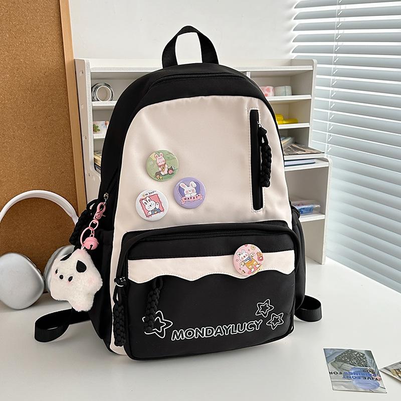 High-value schoolbag for girls, junior high school students, large-capacity backpack, dopamine soft girl travel backpack
