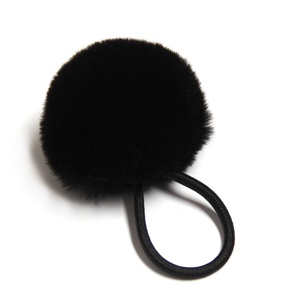 Imitation Rex Rabbit Fur Scrunchie: Cute, Versatile Pom-Pom Elastic Hair Tie In Matching Colors