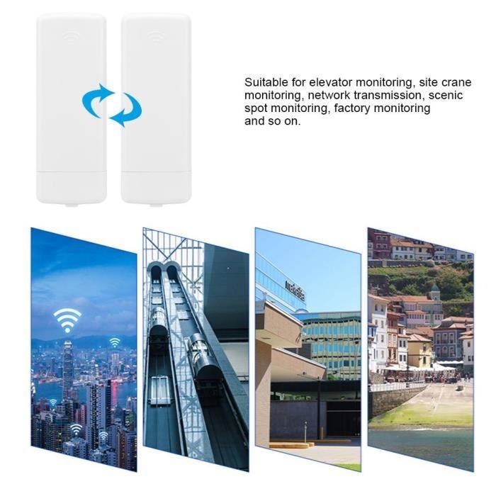 Paire 3KM 5.8G WIFI Bridge +affichage numérique sans fil Network Booster de signal IP65 pour surveillance extérieure