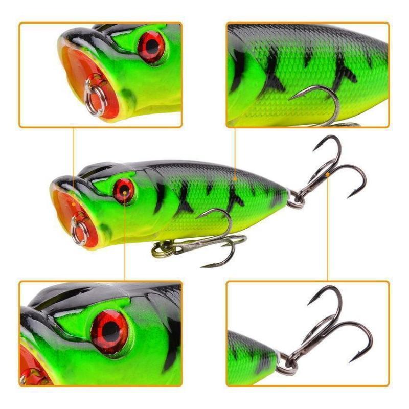 1Pcs Topwater Popper Fishing Lure 65Mm 12G Hard Wobbler For Bass Pike Carp Freshwater