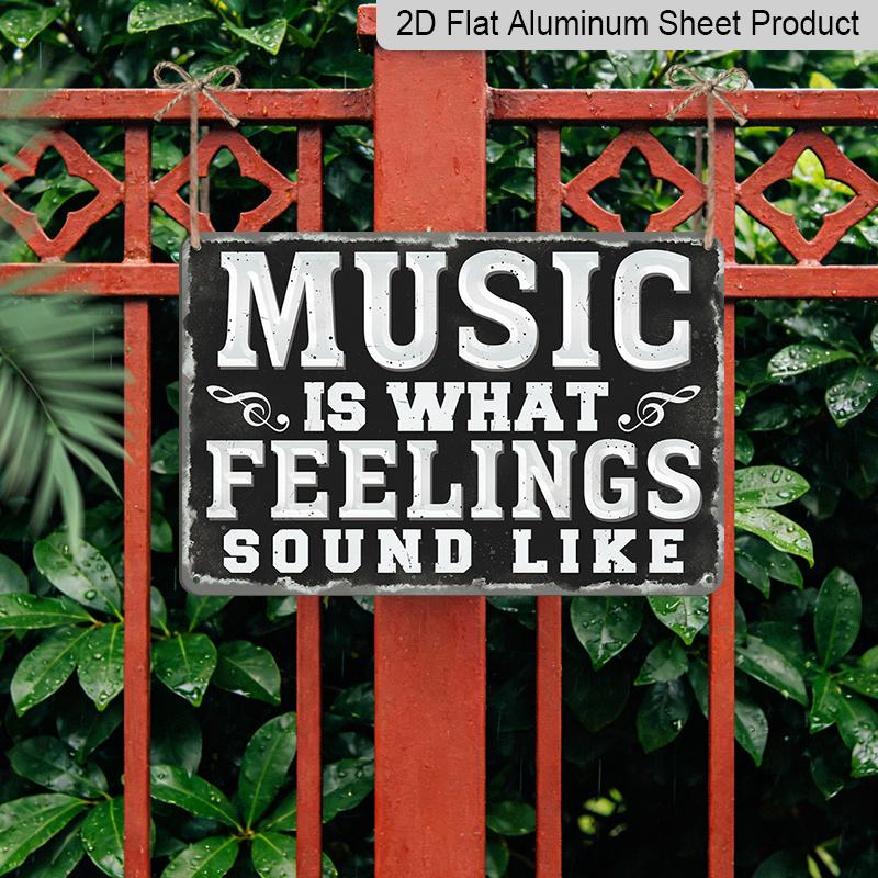 2D Flat 1pc Vintage Music Aluminium Sign - 8''x12'' - Water-proof, Metal Wall Art for Home, Restaurant, Bar, Cafe, Garage Decor Halloween Christmas