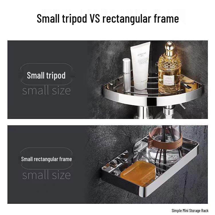 Lochfreie 304 Edelstahl Eckregal für Badezimmer und Hotel Wandmontierte Aufbewahrung
