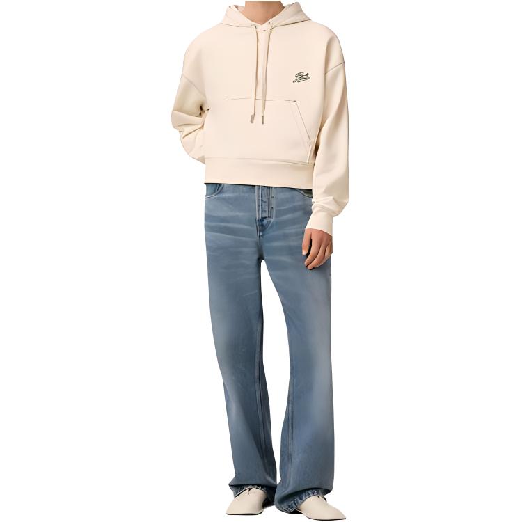 Ami Paris Logo Embroidered Drawstring Hoodie HSW229JE0098136