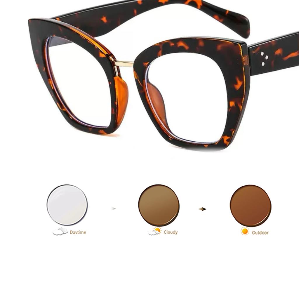 Europe US Retro Cat Eye Oversized Frame Women Eyeglass Multi Color Flat Mirror Trendy Personality Glasses