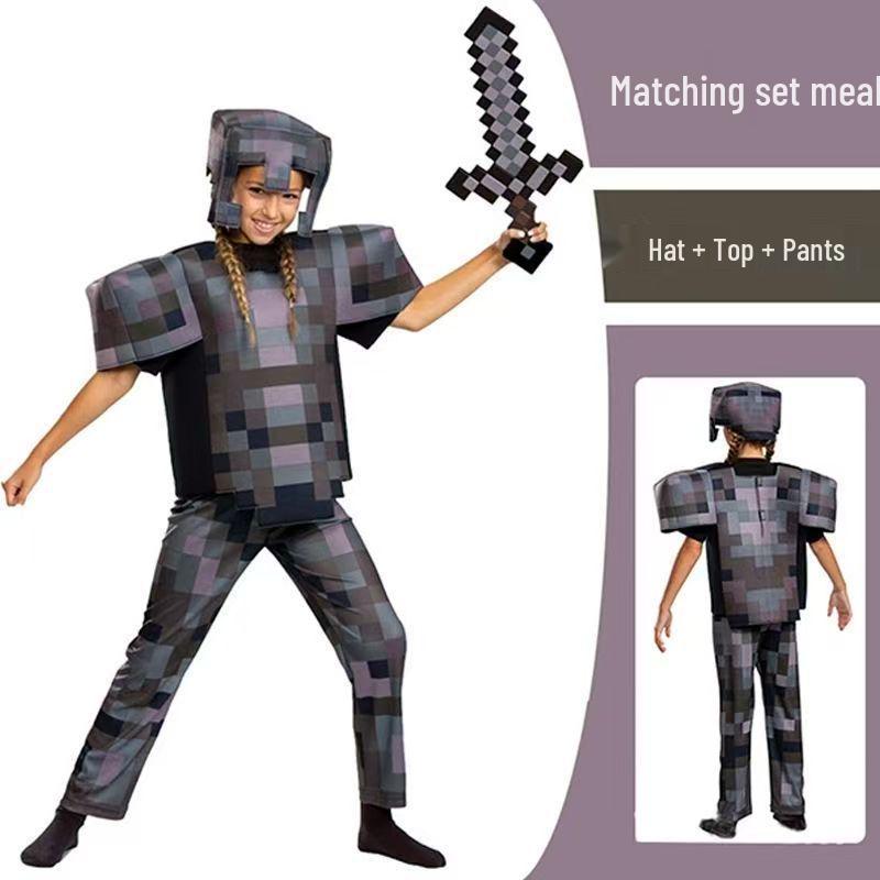 Halloweenský Minecraft Diamantové brnění Cosplay Kostým pro Děti