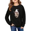 Children's Fashionable Casual Long-sleeved Loose Christmas Print Pullover Sweatshirt