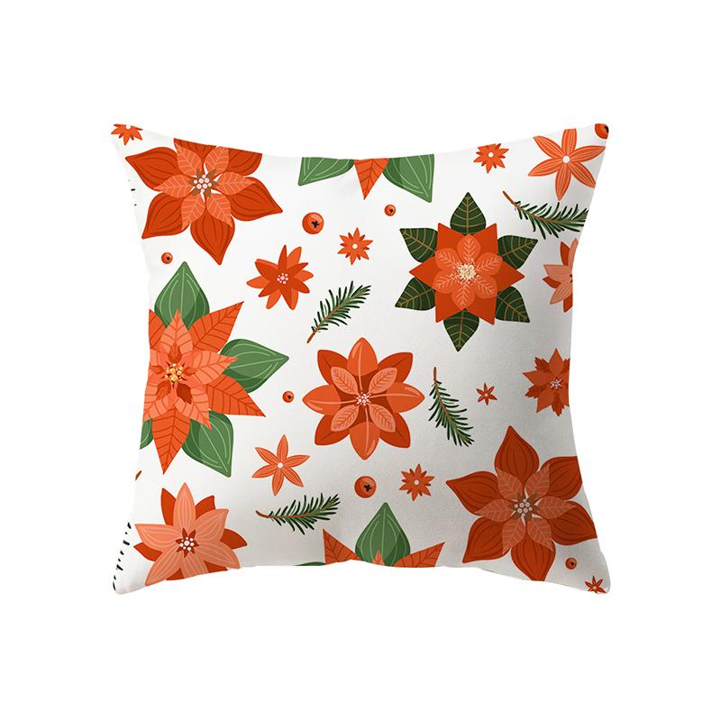 Christmas Theme Cute Santa Claus Print Pattern Cushion Cover Home Living Room Sofa Decoration Pillow Pillow Cover