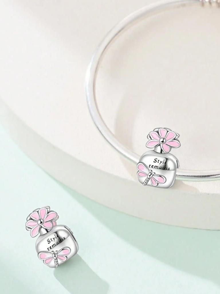 Charm Bead Charms Plata copper Colors HeartShaped Bow Perfume Bottle Bead Charms Pendant for Authentic Bracelets for Women Do It Yourself Jewellery L