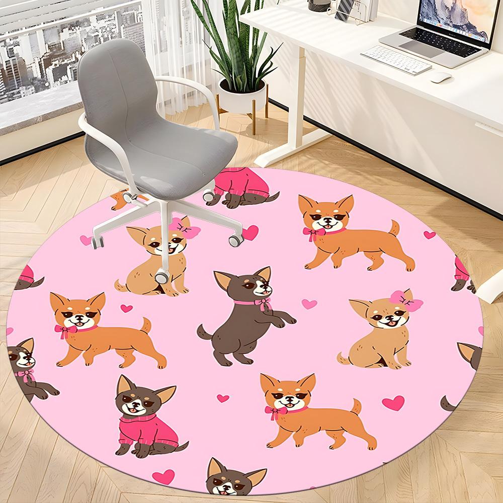 1pc Chihuahua Pattern Chair Carpet for Office, Non-slip, Soft and Durable Office Rug, Perfect for Office Yy251227134