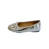 French Retro Silver Soft-soled Single Shoes Women's Shoes Summer Ladyshoes Evening Bow Flats Red Grandma Shoes