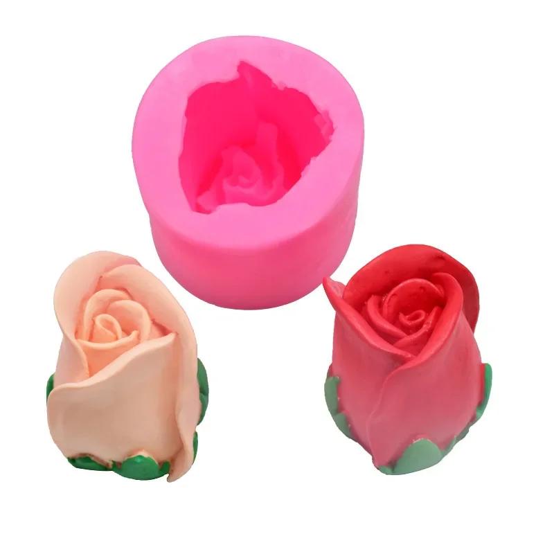 Rose Flower Candle Silicone Mold 3D Tulip Flower Soap Plaster Resin Concrete Mold DIY Crafts Make Valentine's Day Gifts