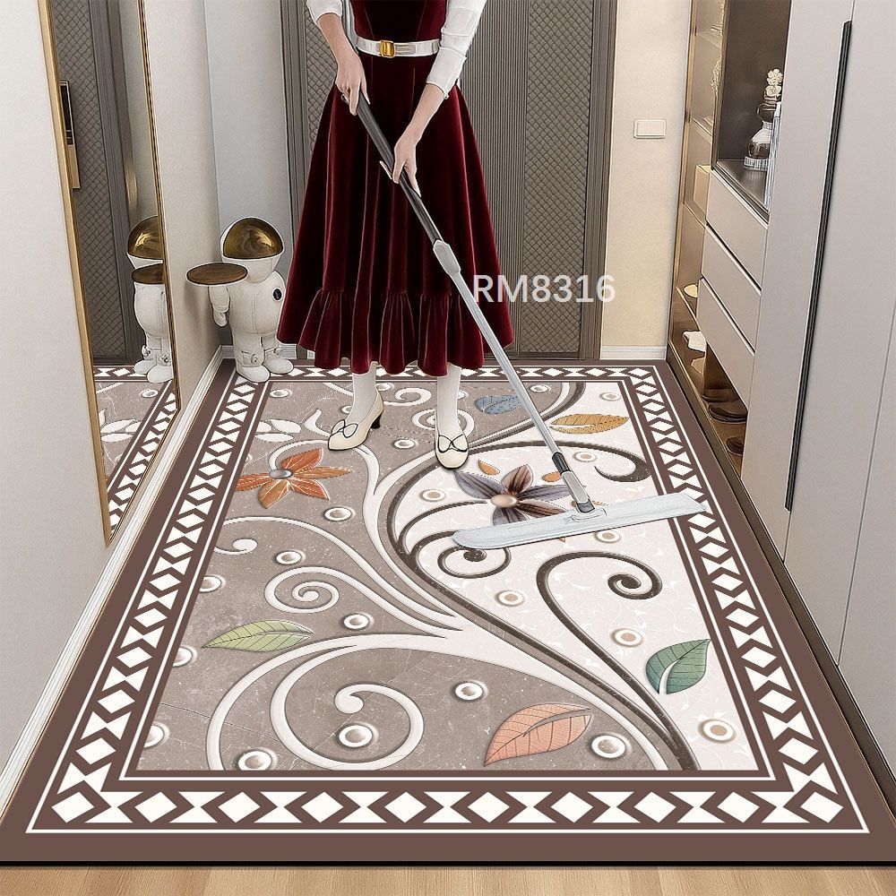 Household Door Mat Waterproof and Anti Slip PU Leather Door Mat Kitchen Floor Mat Foot Mat