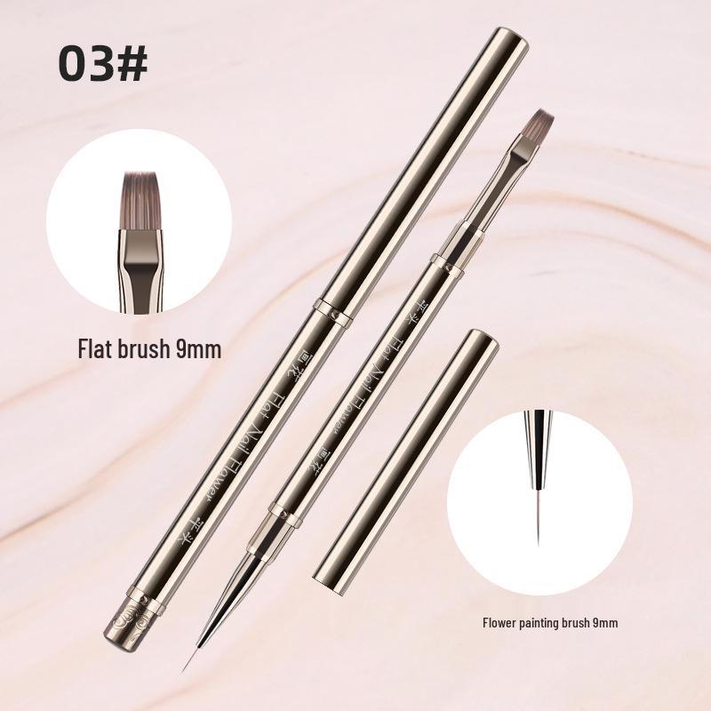 Metalowy długopis wielofunkcyjny do zdobienia paznokci, dwustronny: Liner, Malowanie, Modelowanie żelem, Rozprowadzanie, Przedłużanie