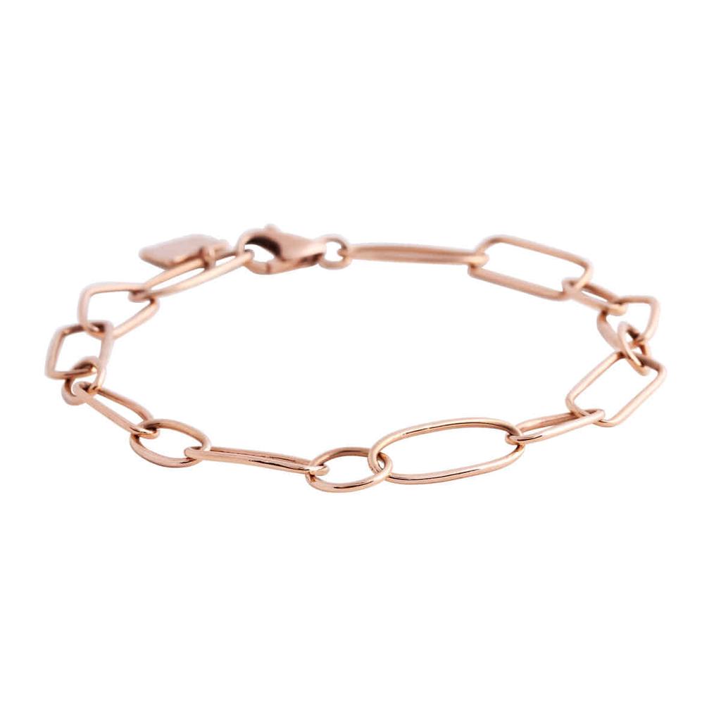 Mezmic [Art Collection] 14K Rose Gold & Black Gold Chain Bracelet [Art Collection] 14K Geometric Shape Chain Bracelet [Art Collection] 14K Rose Gold &