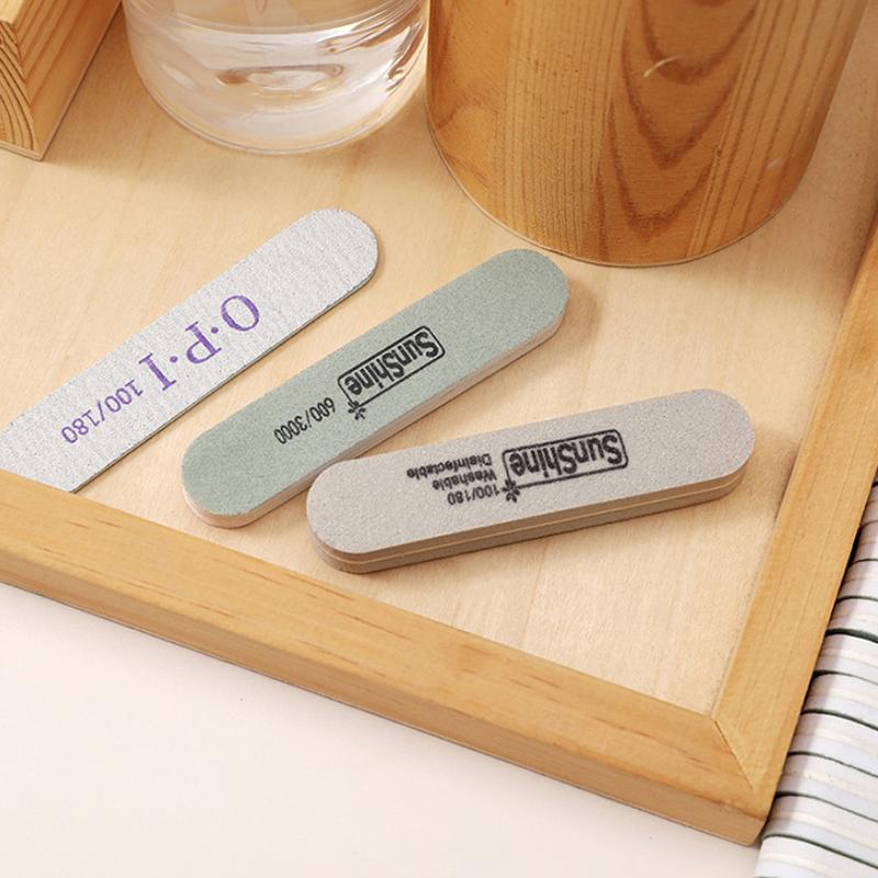 5Pcs Mini Nail File Buffers Sponge 100/180 Grit Double Sided Sanding Block Gel Polishing Foam Manicure Nail Art Files