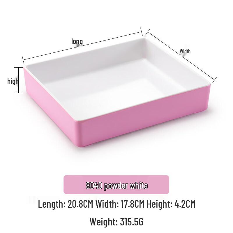 Hampton 8040 Melamine Pink-White Rectangular Side Dish Plates (10-Pack)