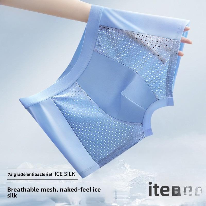 New Men's Summer Fashion Ice Silk Mesh Four Corner Underwear