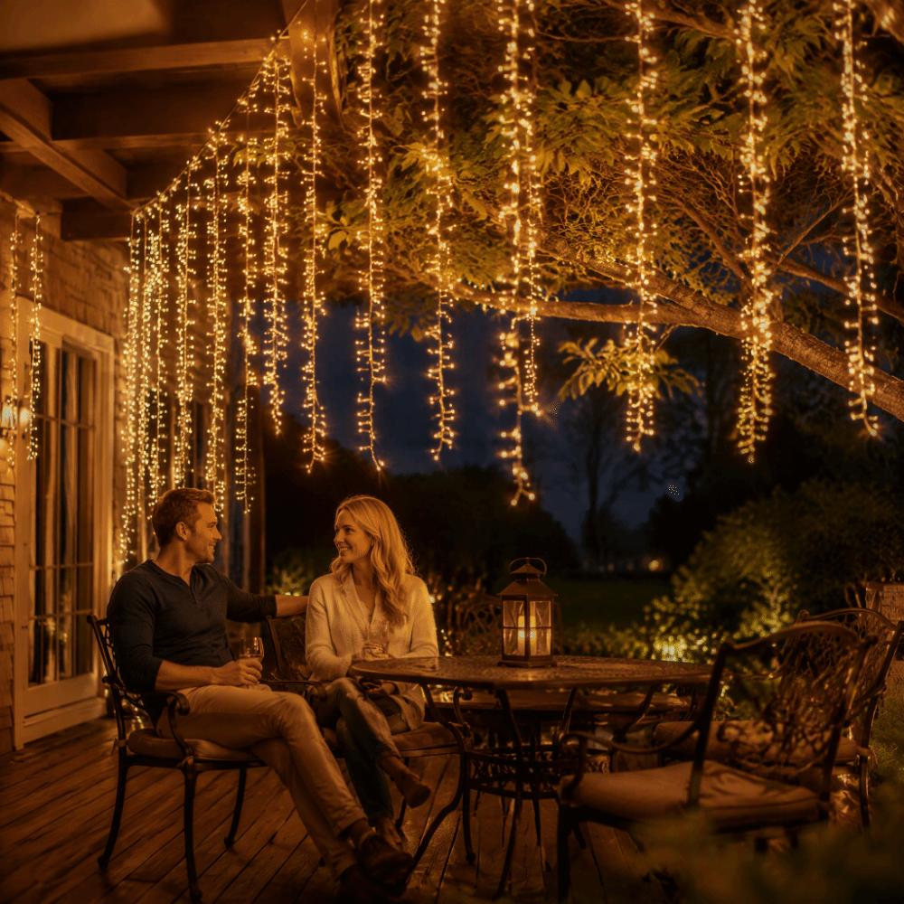 Waterproof Meteor Shower Lights LED Icicle Lights Fairy Lights String Lights Garden