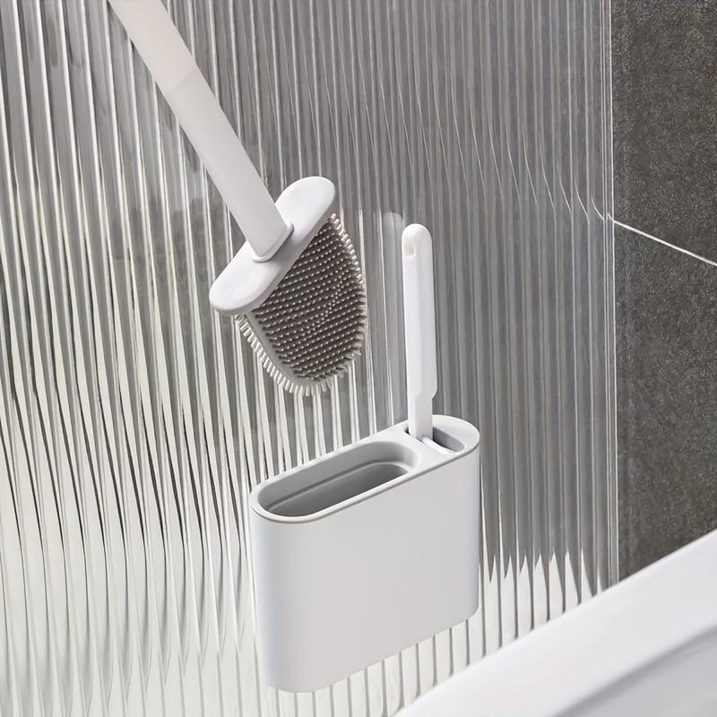 1 Satz mit 4 Wohnmobil-Toilettenbürsten mit Wandhalterung: Weicher Silikon-Bürstenkopf, Langer Griff und Extra Kleine Bürste für die Heimreinigung-RV Badezimmer-Essentiell