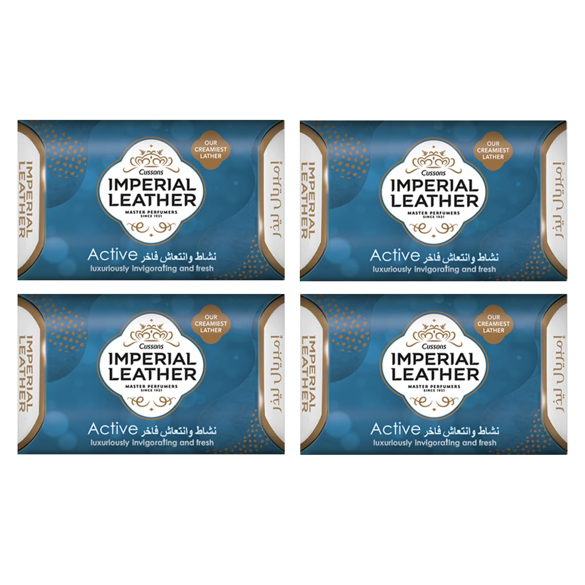 Cussons Imperial Leather Soap 175 g Active bathing bar, rich creamy lather, long-lasting fragrance (pack of 4)